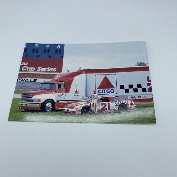 Morgan Shepherd Nascar Transporter Photo Postcard 4 1/4 x 6 1/2 21 Citgo Car - Picture 6 of 6